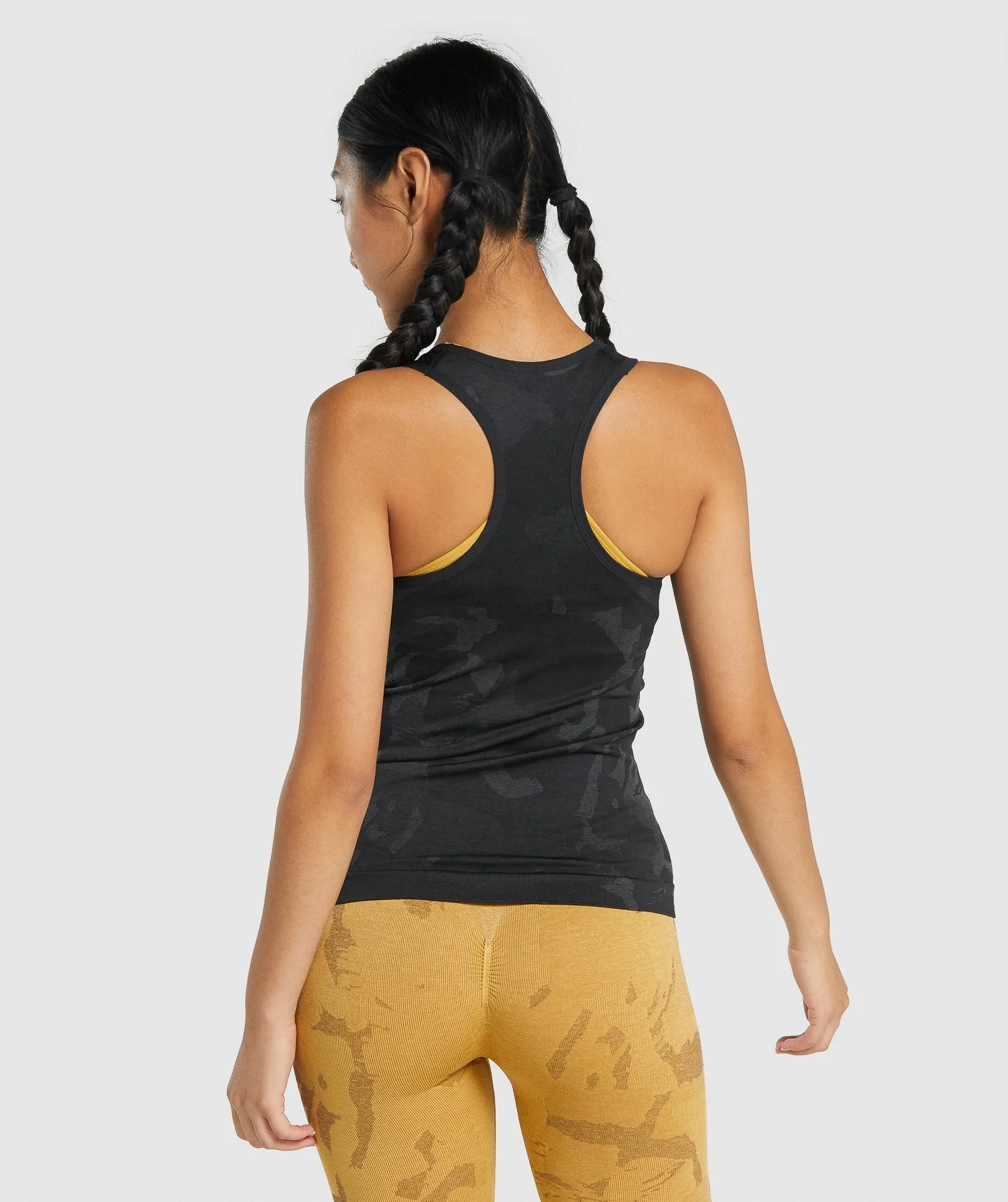 Gymshark Adapt Camo Seamless Tank - Savanna | Black