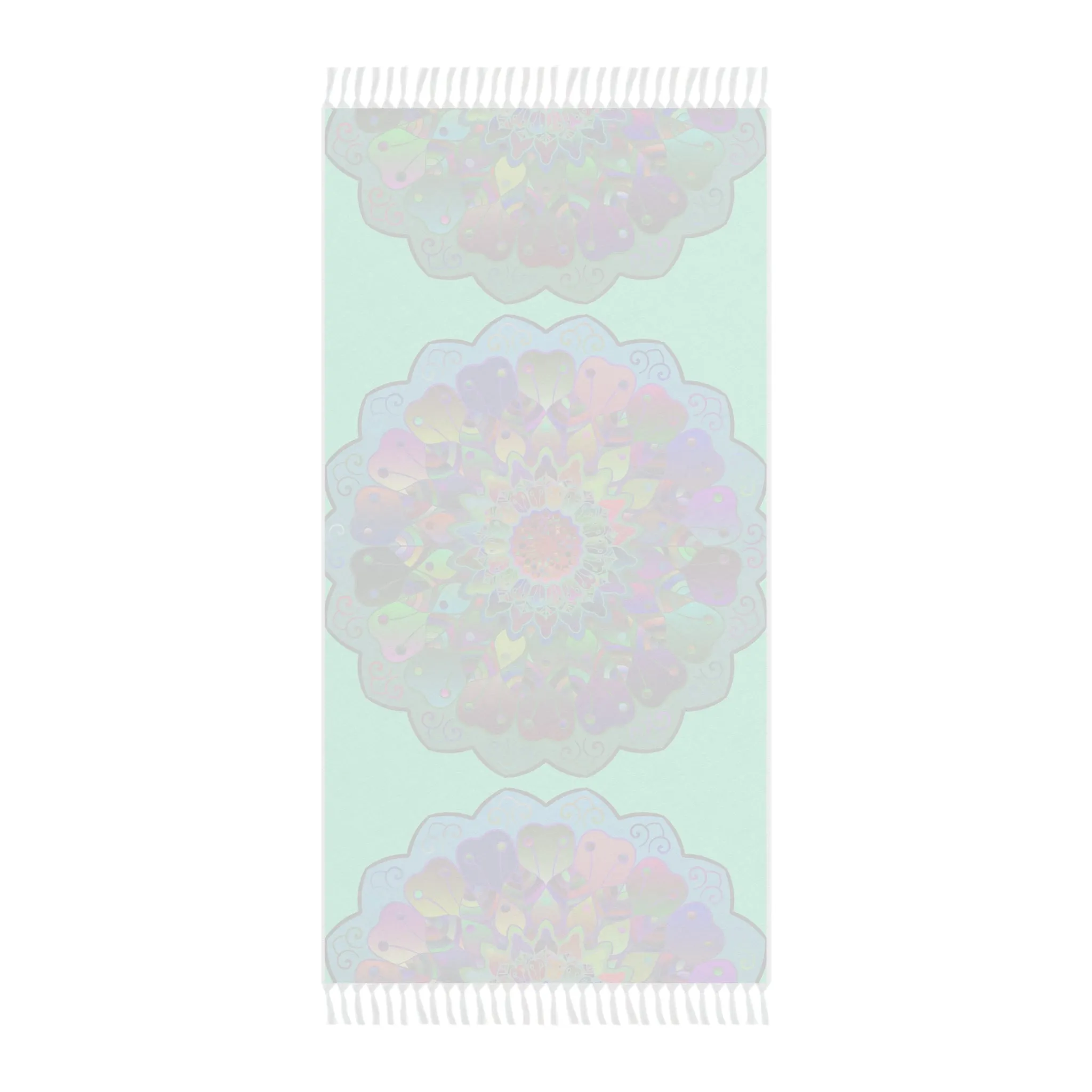 Hand-Drawn Mandala Design Boho Beach Cloth - Aquamarine
