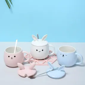Heat Sensitive Ceramic Mug with Lid & Spoon - 430ML