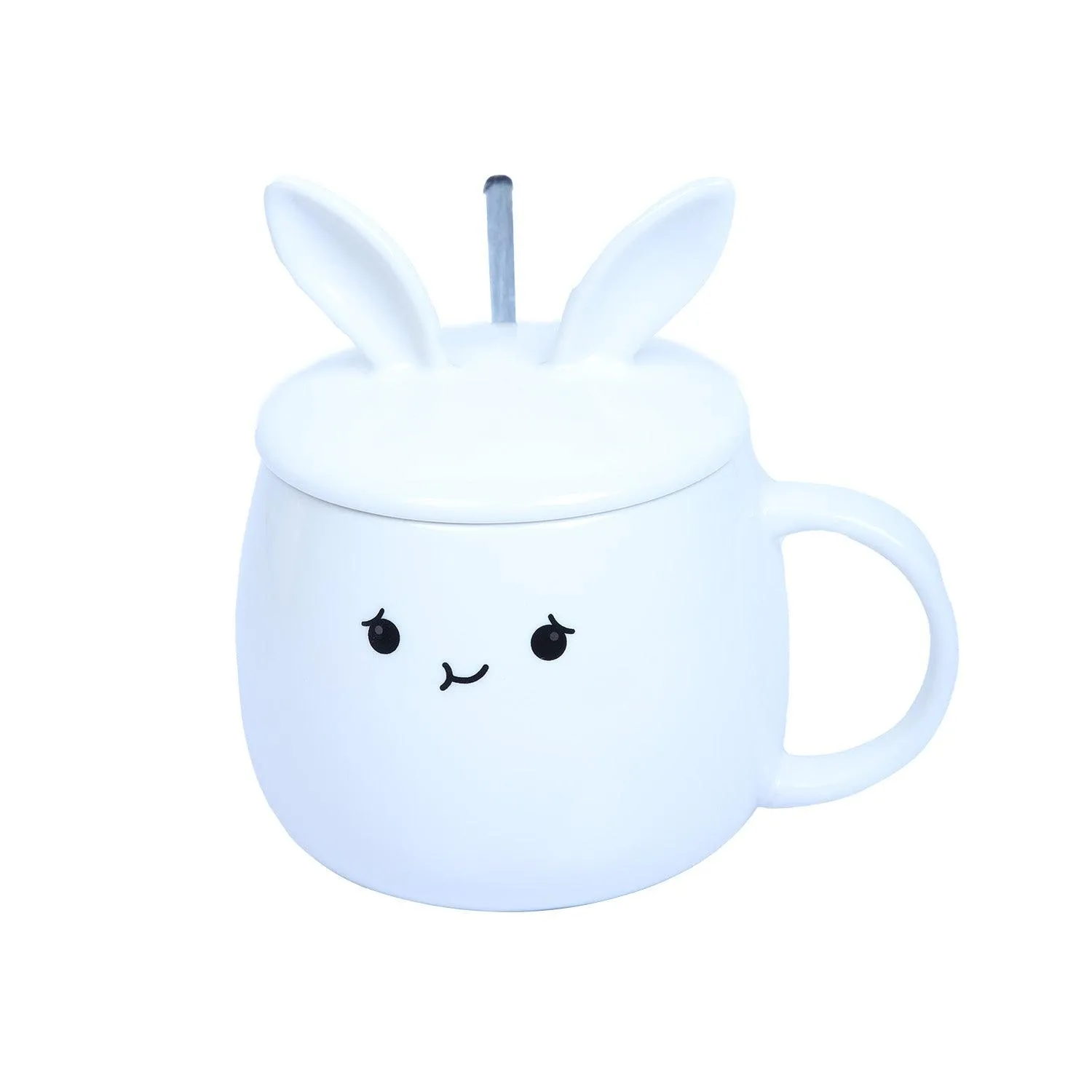 Heat Sensitive Ceramic Mug with Lid & Spoon - 430ML