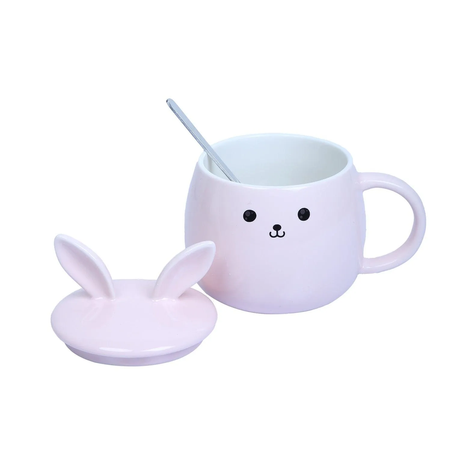 Heat Sensitive Ceramic Mug with Lid & Spoon - 430ML