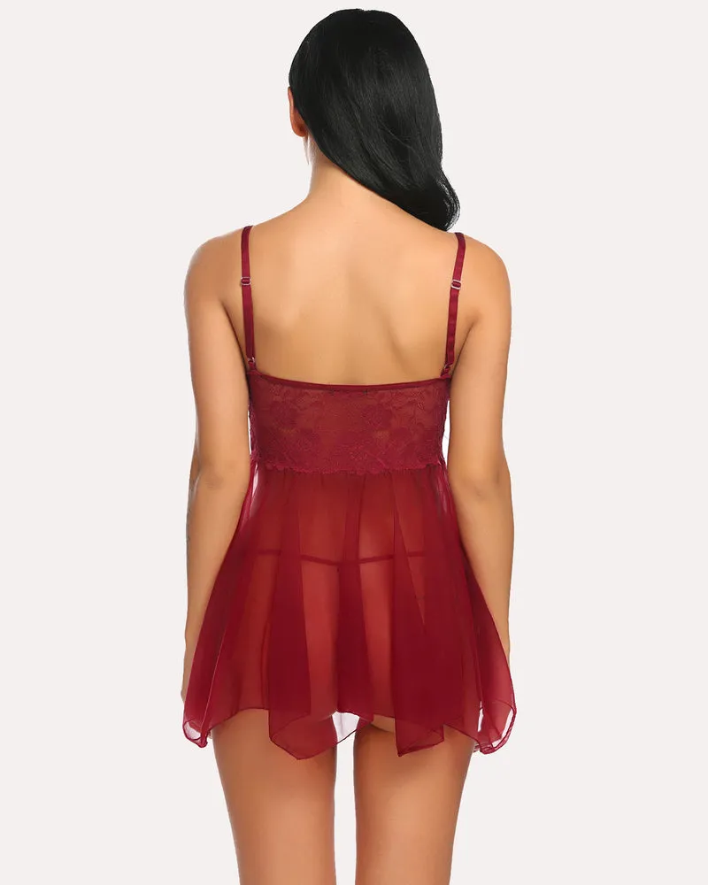 Lace Mesh Nighty Babydolls