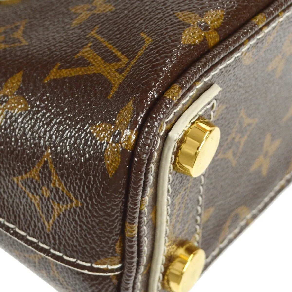 LOUIS VUITTON LOCKIT BB HAND BAG PURSE MONOGRAM SHINY M40599 73591