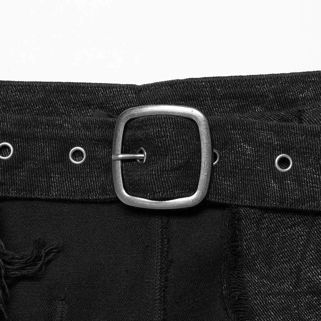 Men's Gothic Unedged Buckle Splice Kilt