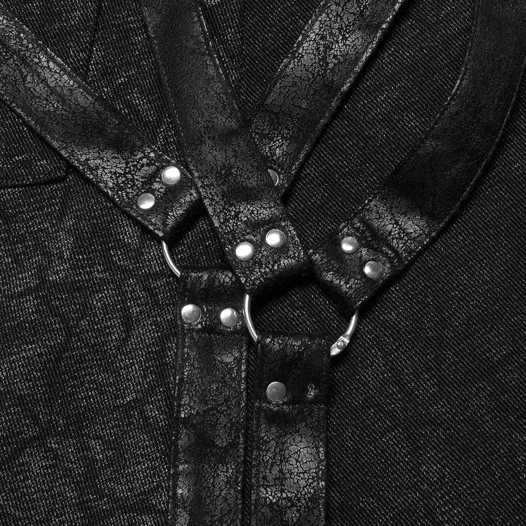 Men's Gothic Unedged Buckle Splice Kilt