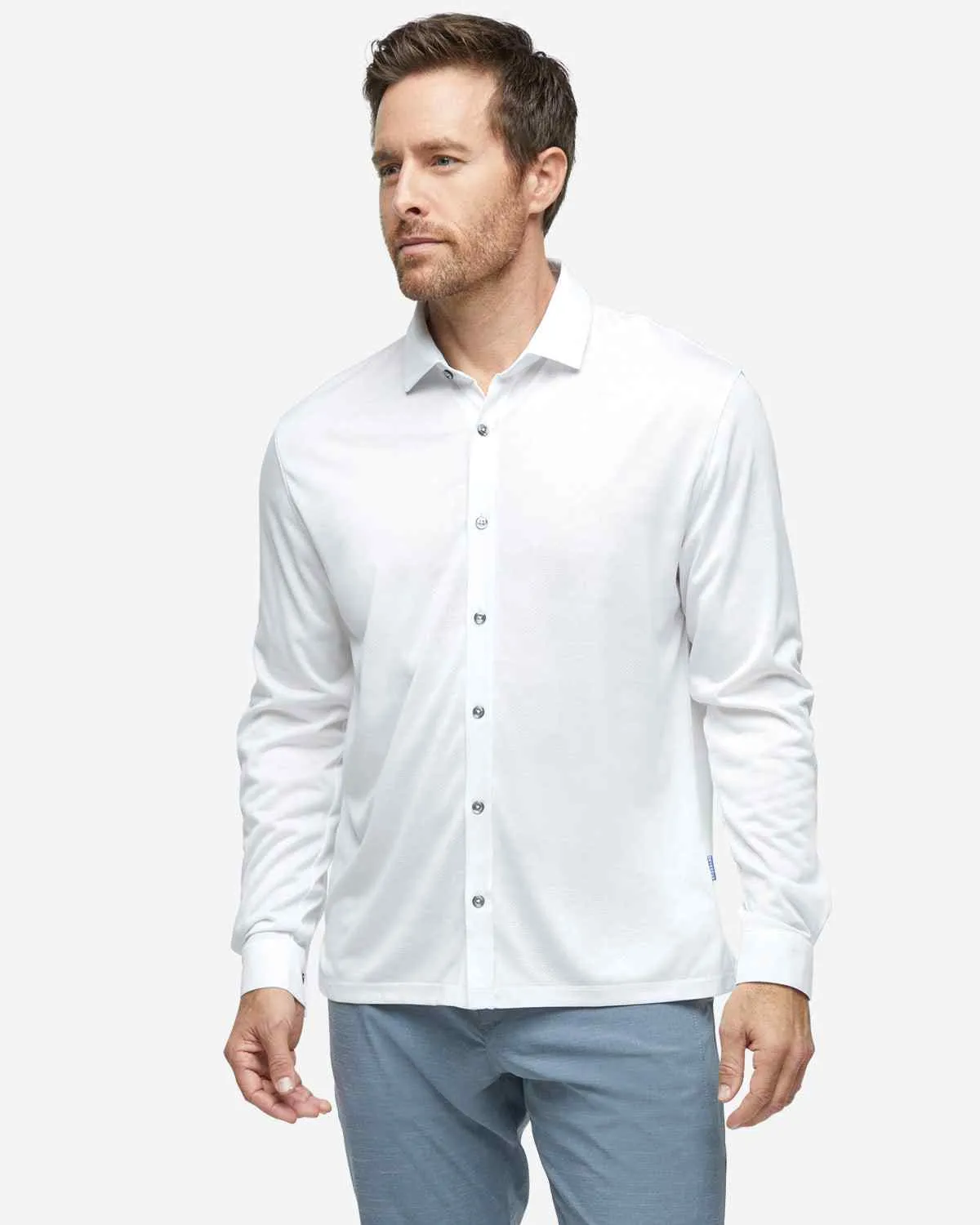Monaco Long Sleeve Button Down - White