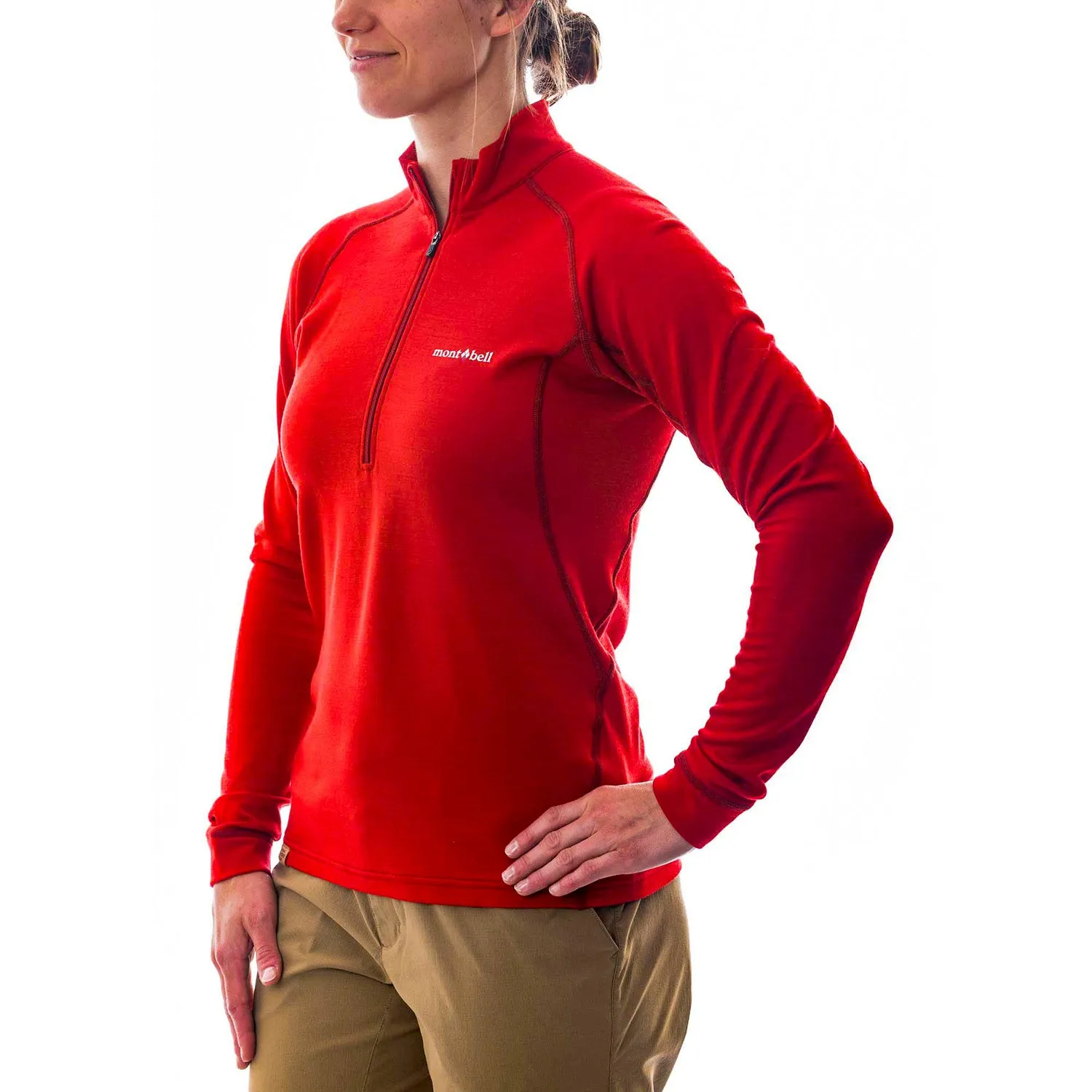 Montbell Womens Merino Wool Plus Action Zip Neck