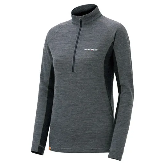 Montbell Womens Merino Wool Plus Action Zip Neck