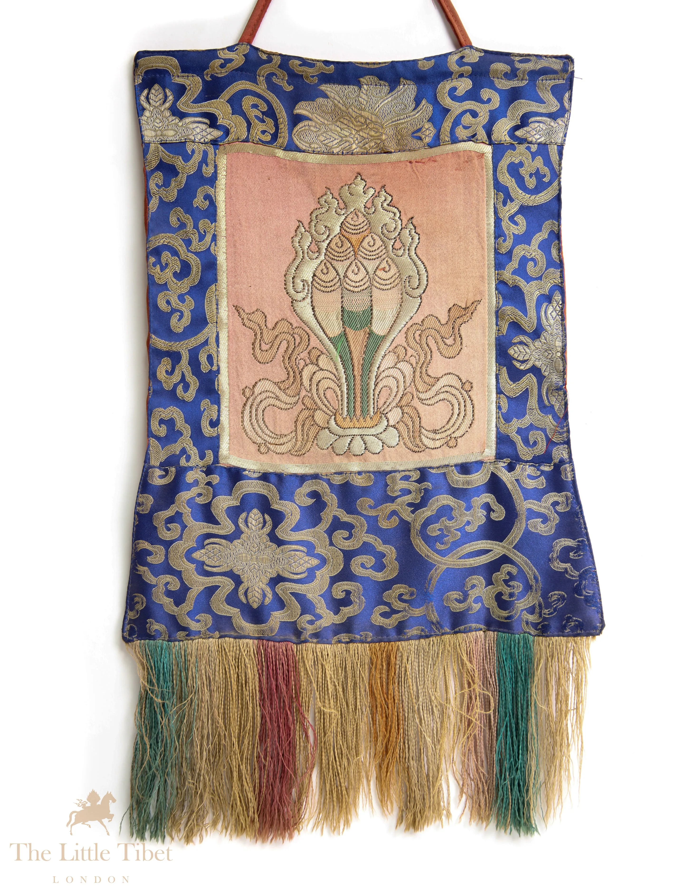 Old Tibetan Buddhist Blue Norbu Precious Jewel Wall Hanging Thangka