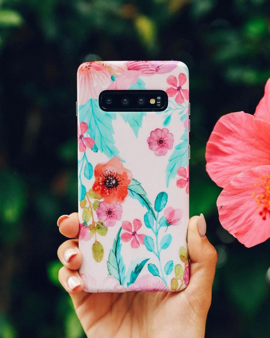 Out And About | Light Pink Floral Samsung Case