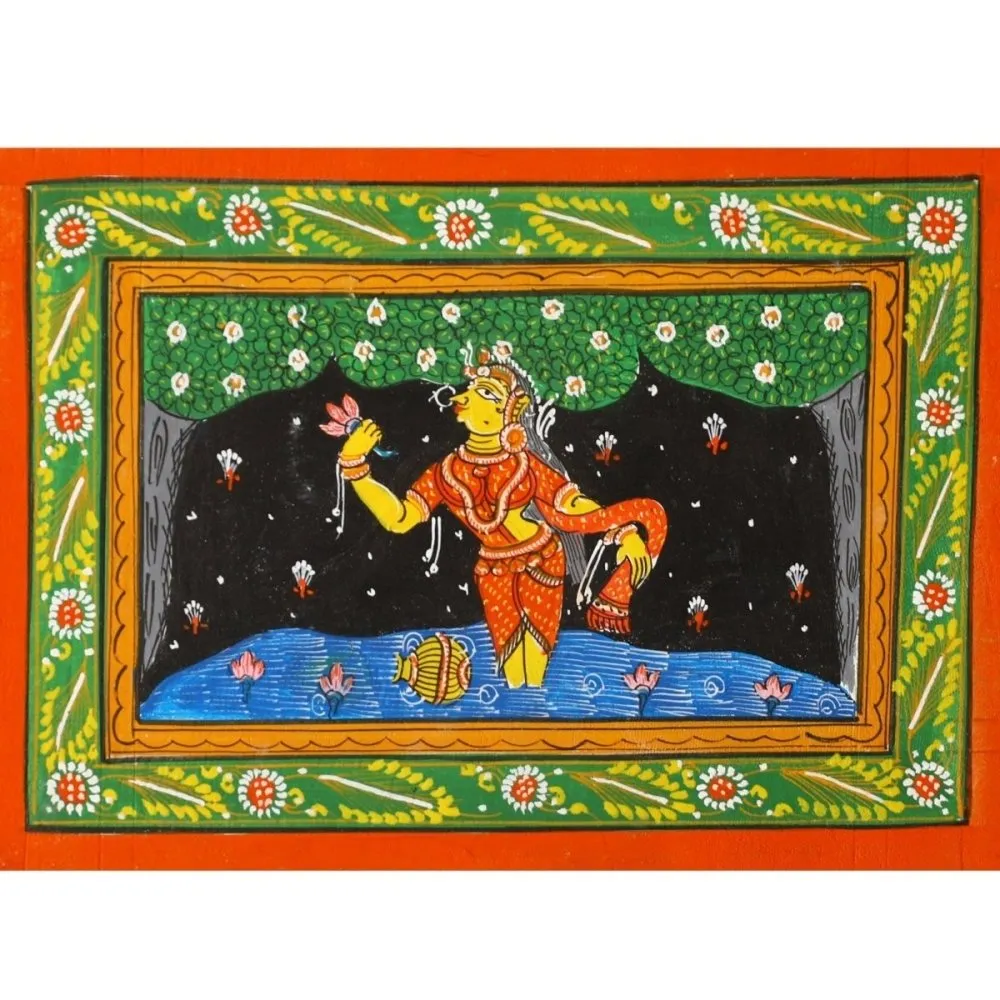 Pattachitra Sakhi in Padma Talai Painting