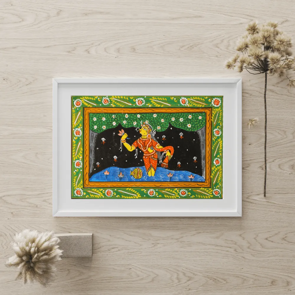 Pattachitra Sakhi in Padma Talai Painting