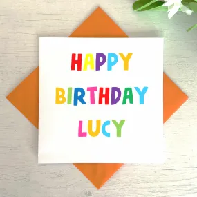 Personalised Happy Birthday Greetings Card