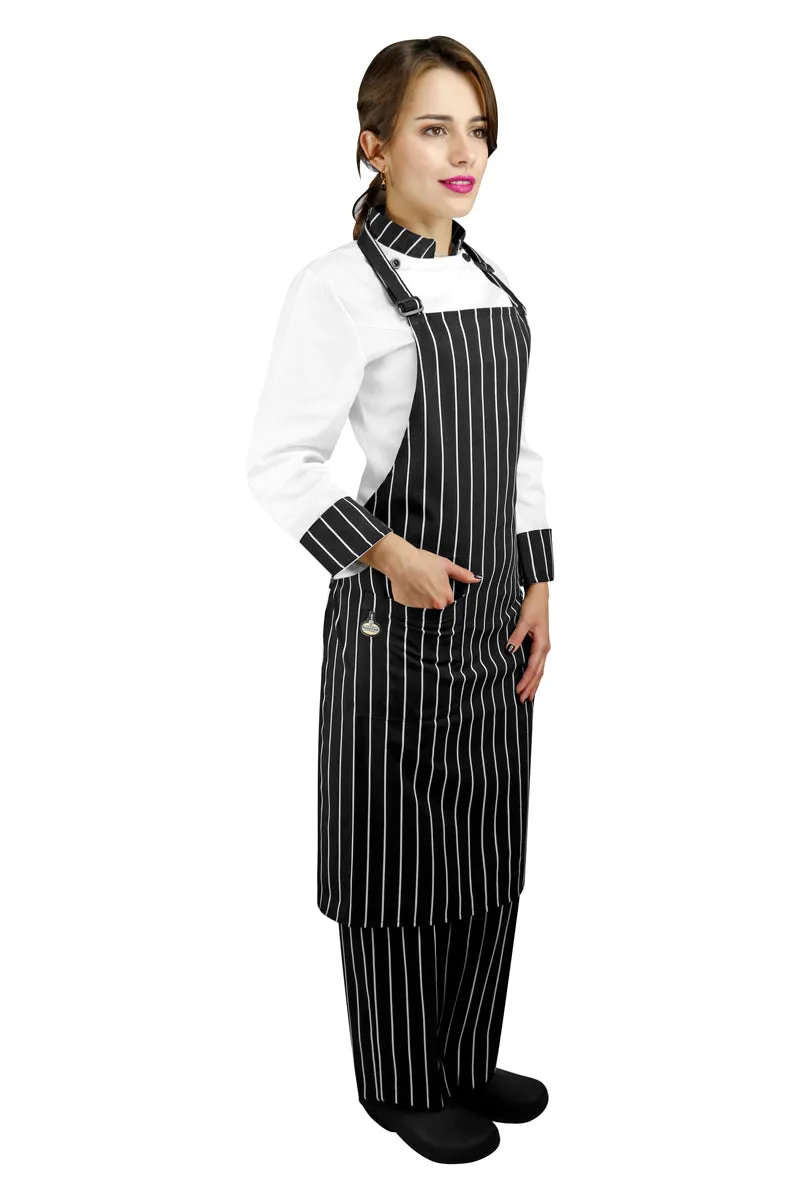 Pinstripe Bib Chef Apron