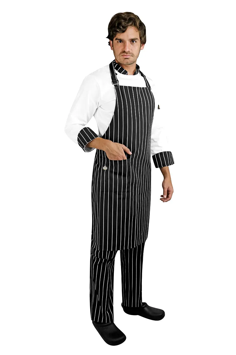 Pinstripe Bib Chef Apron