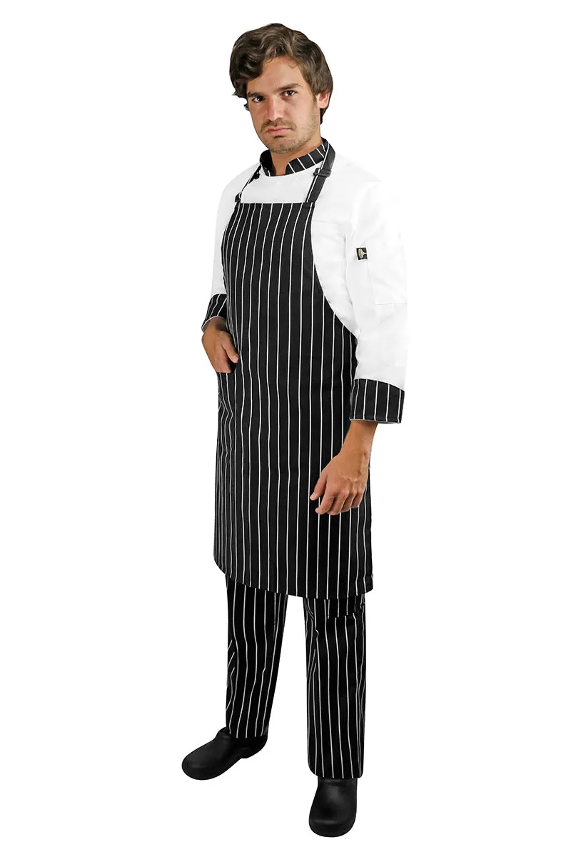 Pinstripe Bib Chef Apron
