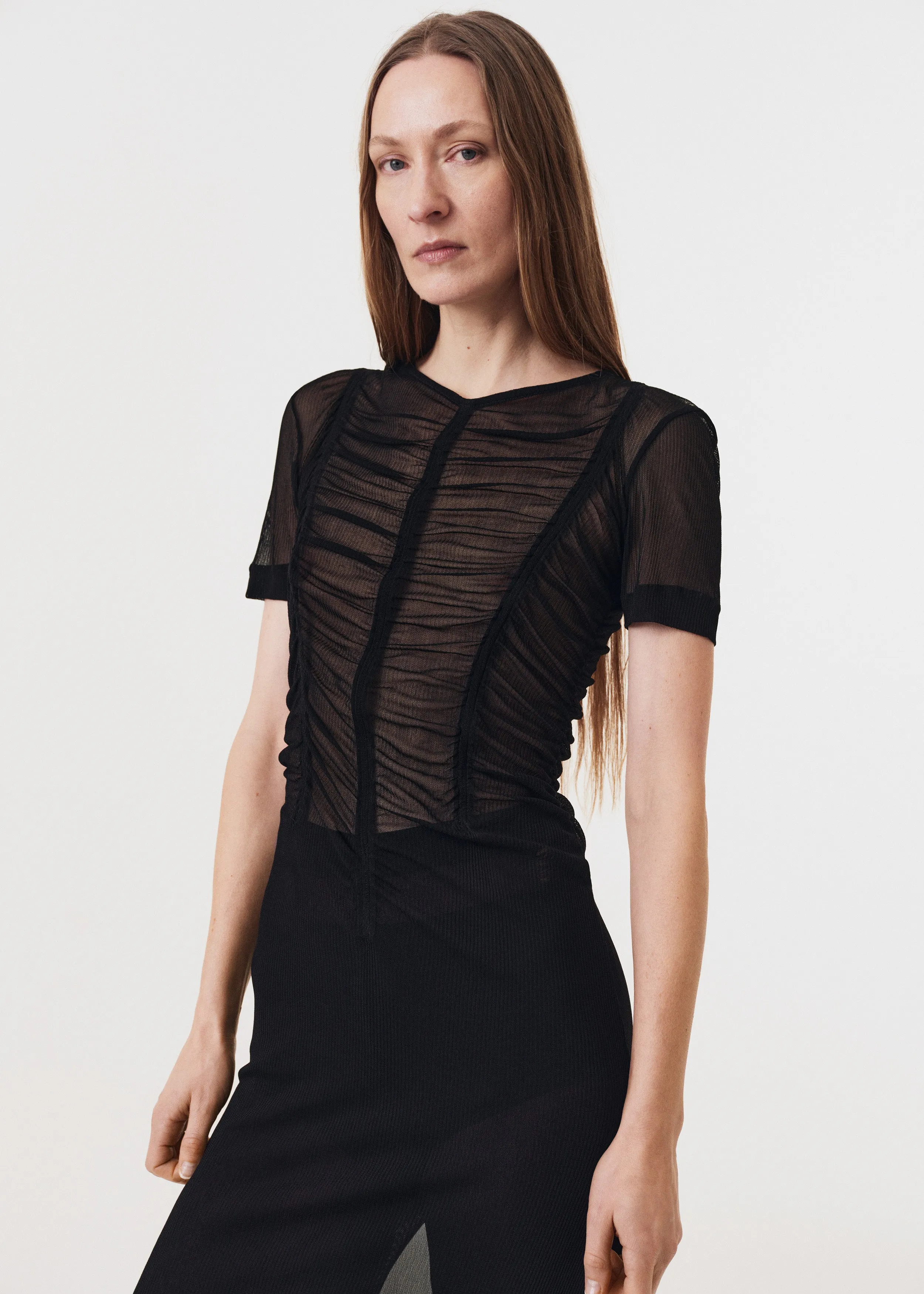 Props for Shoot - Sheer Rivulet Ruche Dress