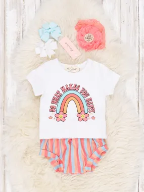 "Makes You Happy" Rainbow Bloomers Outfit