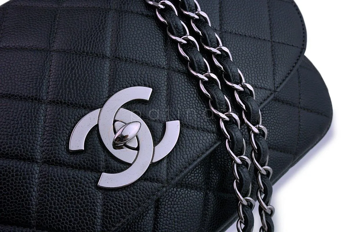 *rare* Chanel Vintage Black Caviar Jumbo Flap Bag RHW