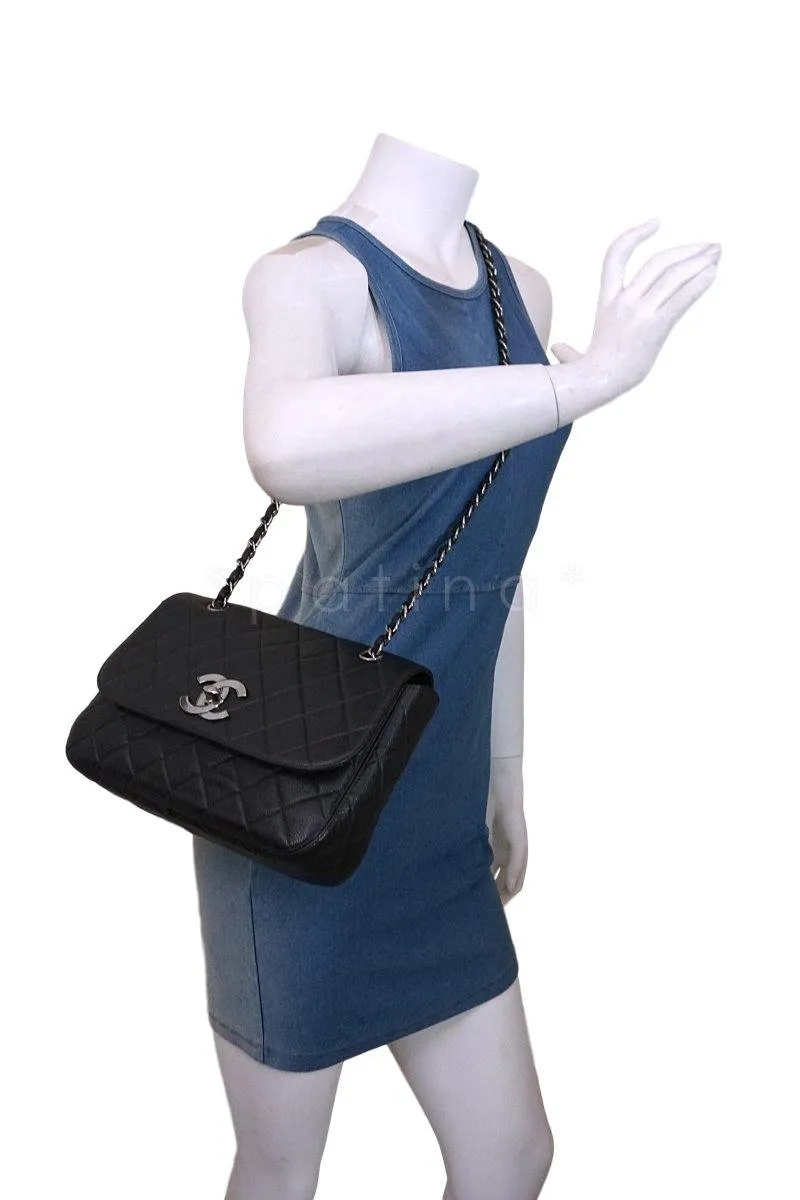 *rare* Chanel Vintage Black Caviar Jumbo Flap Bag RHW