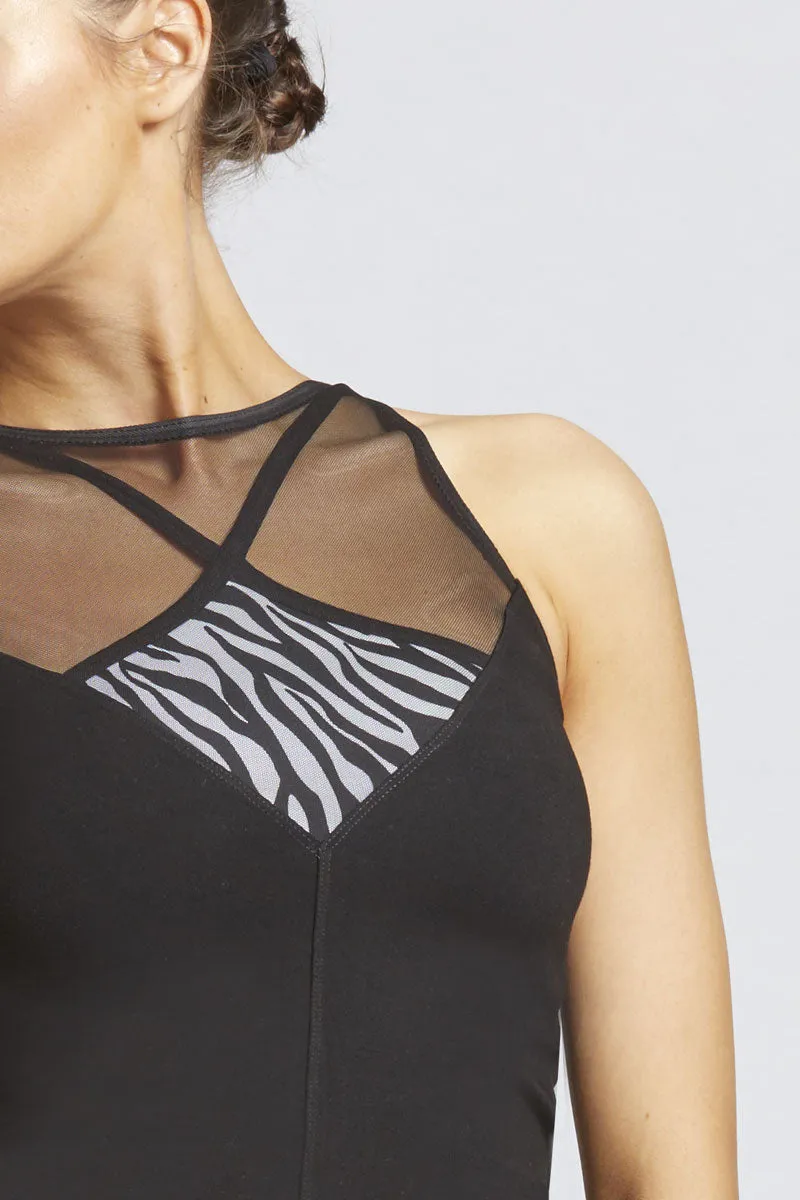 Reversible High Low Mesh Inset Workout Vest Black