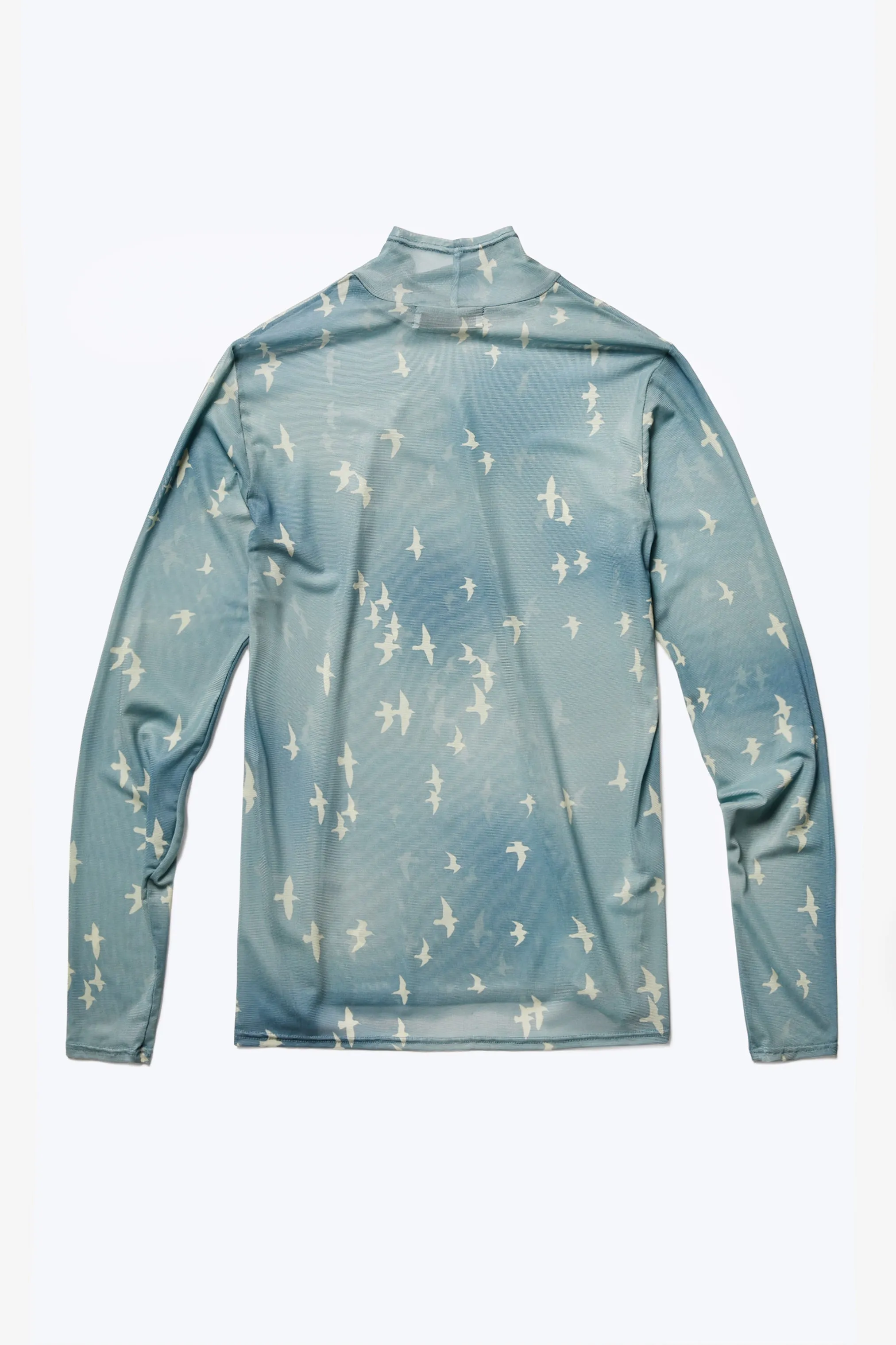 Sandpiper Mesh Long Sleeve Top Teal Print