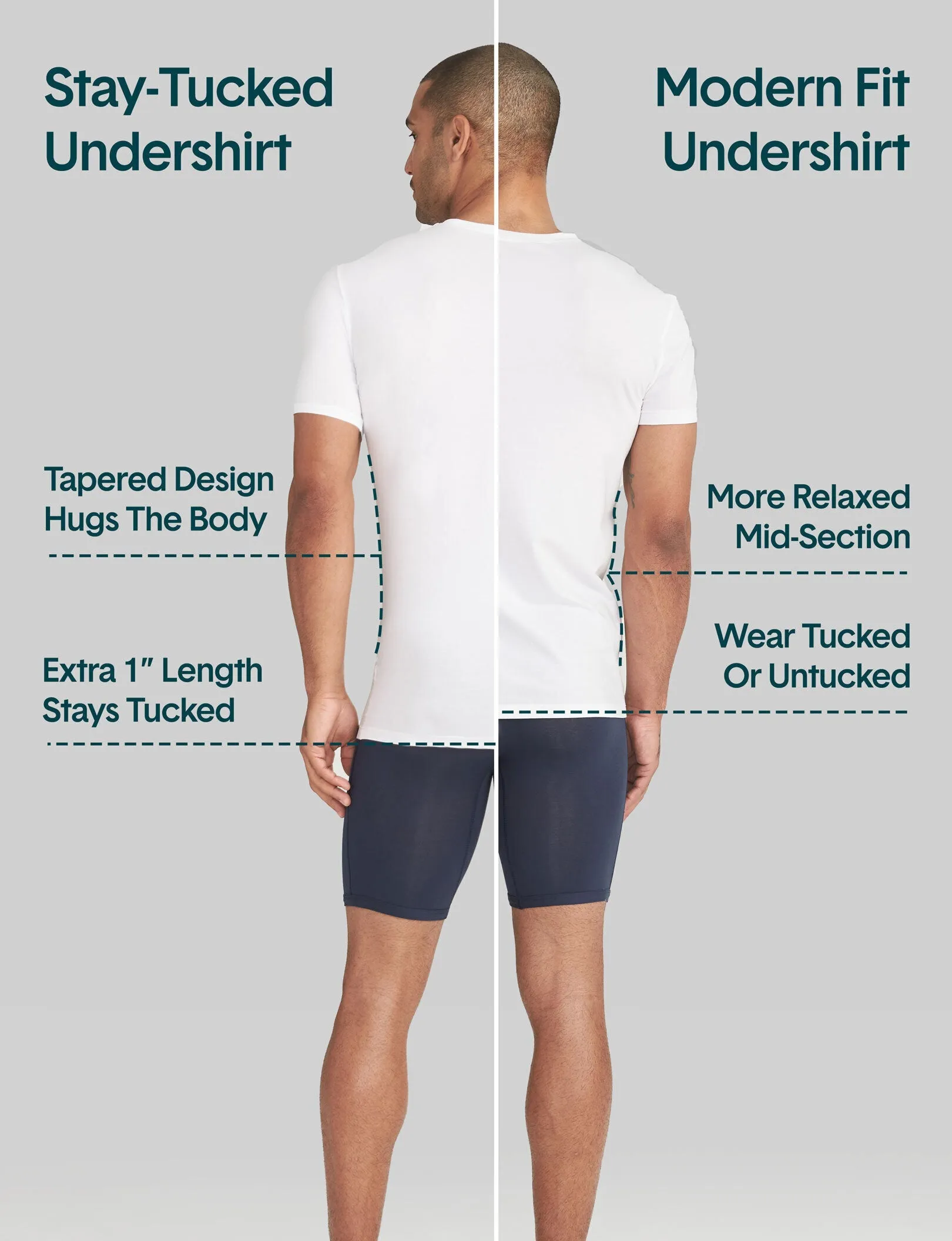 Second Skin Deep V-Neck Stay-Tucked Undershirt (3-Pack)
