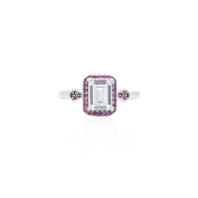 Silver Classic Pink Solitaire Ring