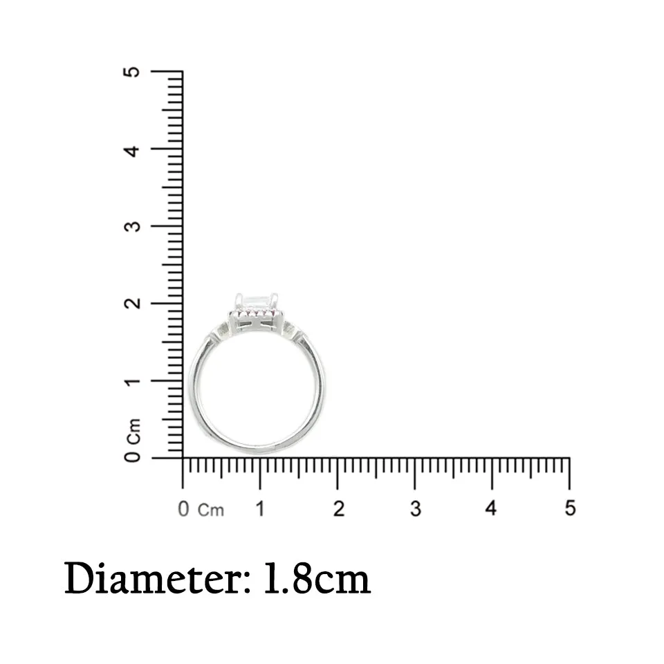 Silver Classic Pink Solitaire Ring