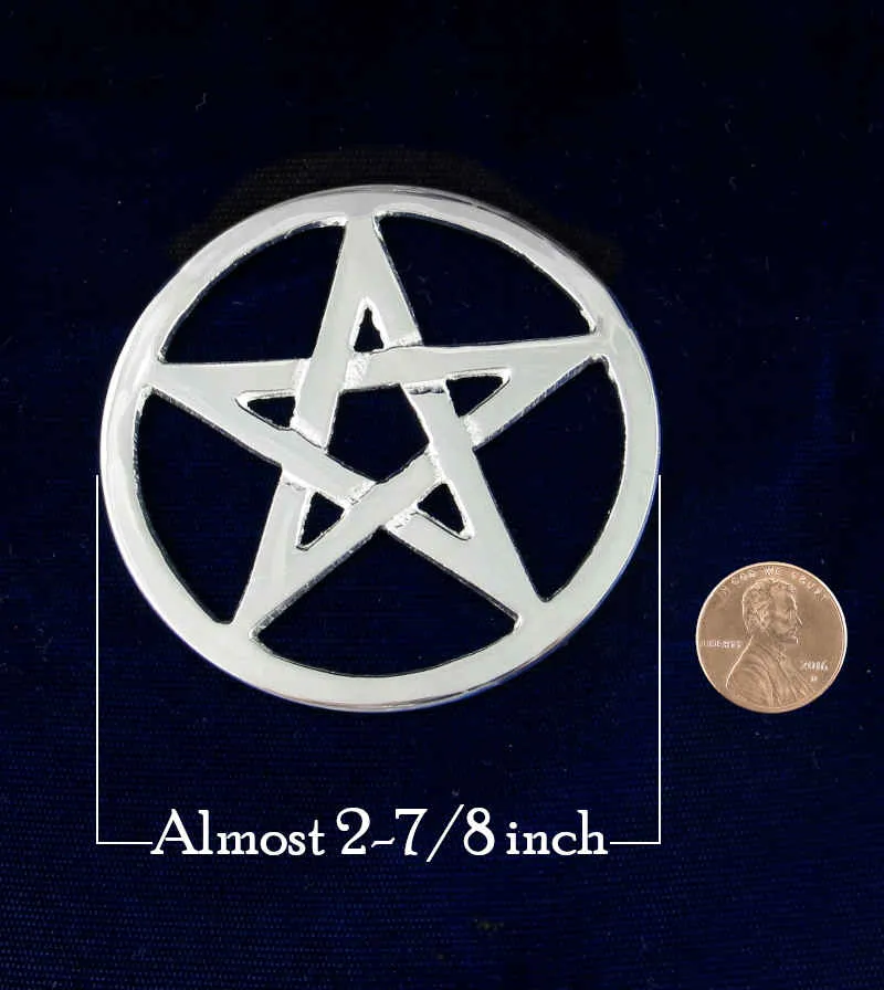 Silvery Metallic Pentagram Altar Tile