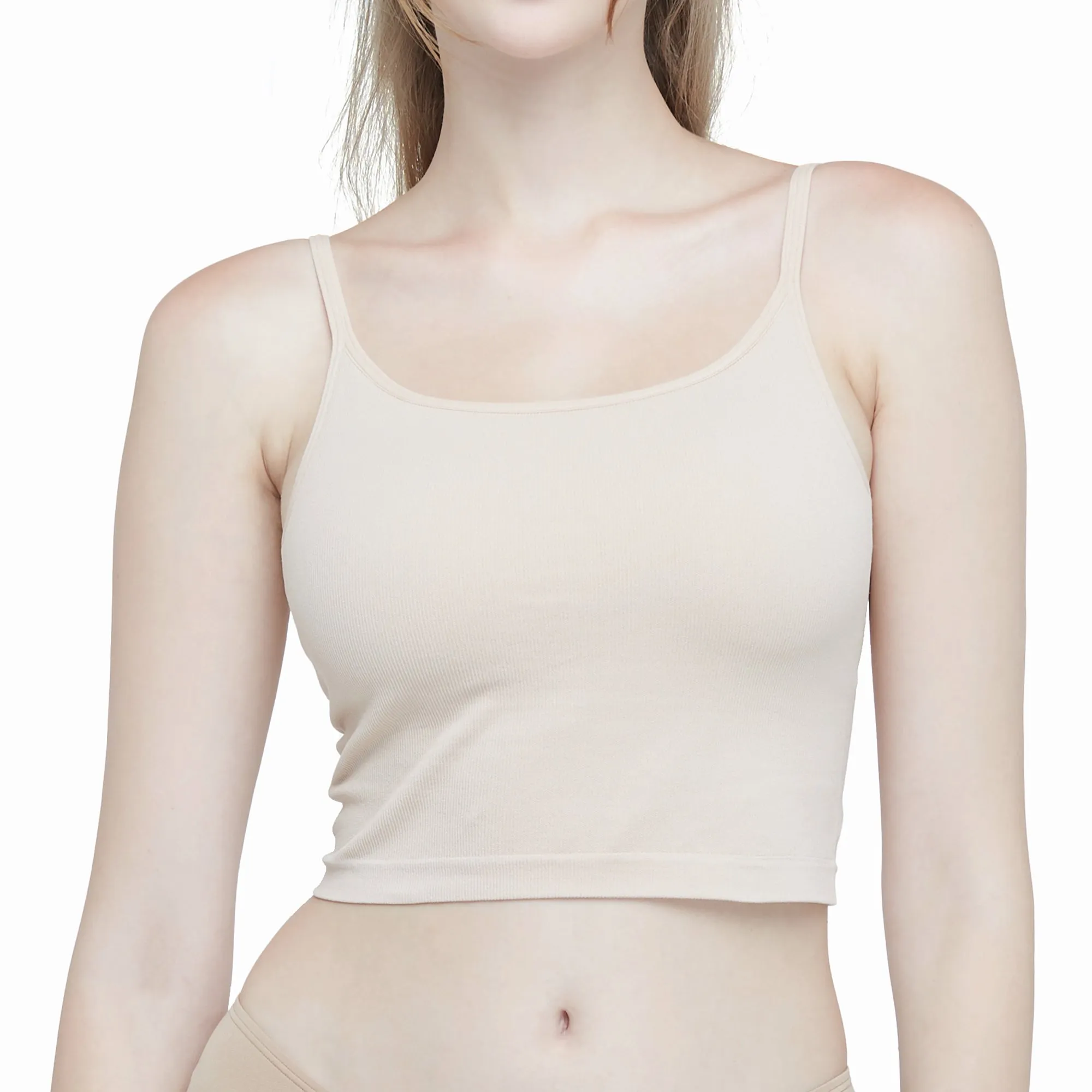 Wacoal Mood Comfy เสื้อสายเดี่ยว มีบราในตัว รุ่น WH4M03 สีเบจ (BE)