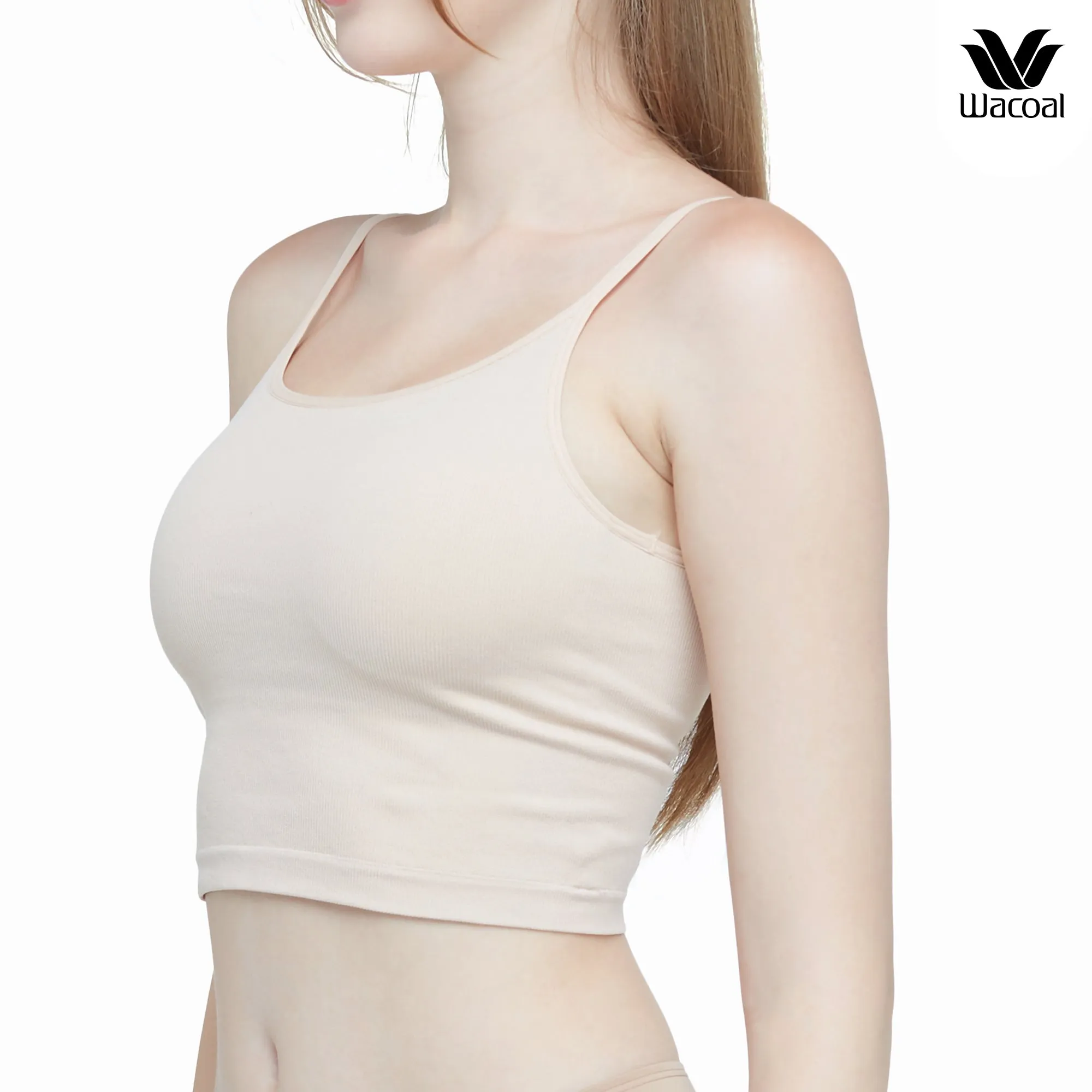 Wacoal Mood Comfy เสื้อสายเดี่ยว มีบราในตัว รุ่น WH4M03 สีเบจ (BE)