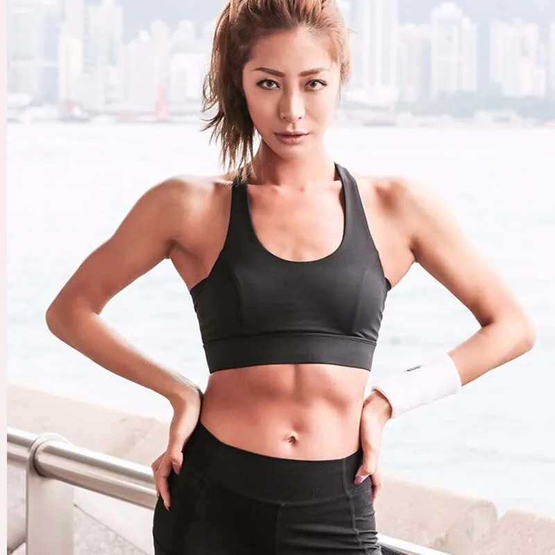  Women White Strap Push Up Sports Bra for Women Gym Running yoga top Bra Athletic Vest Hollow out Sportswear Underwear